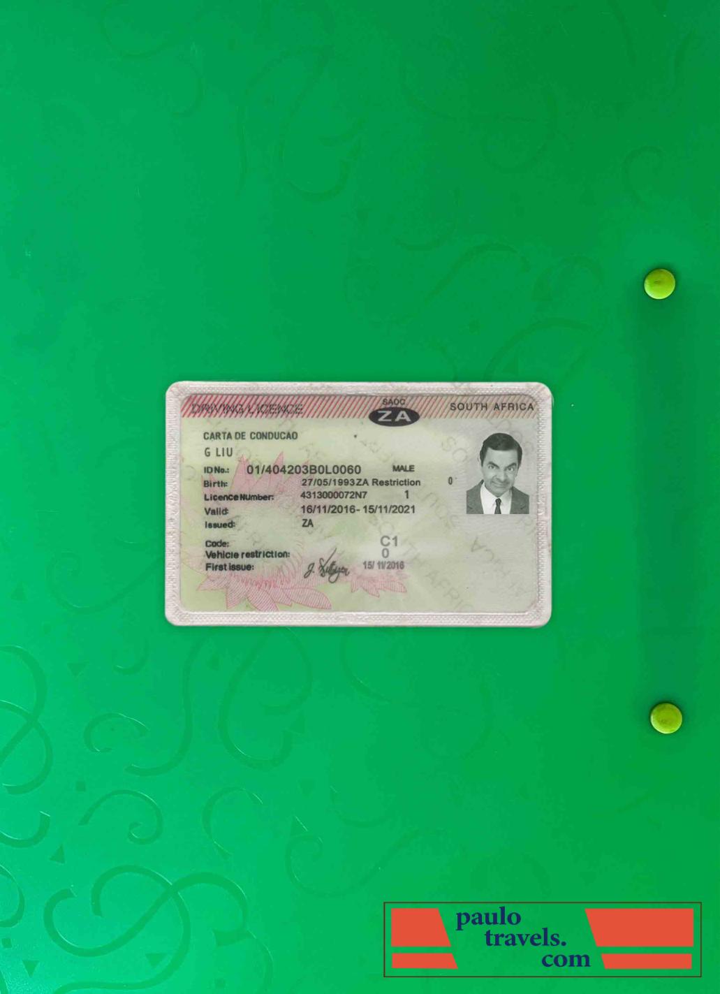 South Africa DL  photolook FRONT PSD template